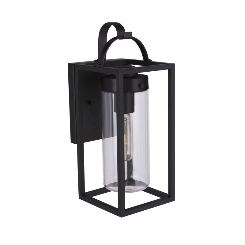 Mur extérieur noir en verre transparent, H 14 po x l 5,50 po x P 6,38 po