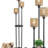 Boho Floor Lamp With Shelves, 3-Lights Farmhouse Tall Floor Lamp With ON/OFF Foot Switch, Rustic Standing Lamp With Rattan Shades For Living Room Bedroom Office