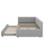 Lit de jour rembourré en L pleine grandeur avec lit gigogne escamotable double et ports USB-735179020