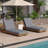 Lounge Chaise Set, Acacia Solid Wood With  Lounge Cushion (Dark Grey+Triple Folds) - Matching Cream Version Available-2122103385