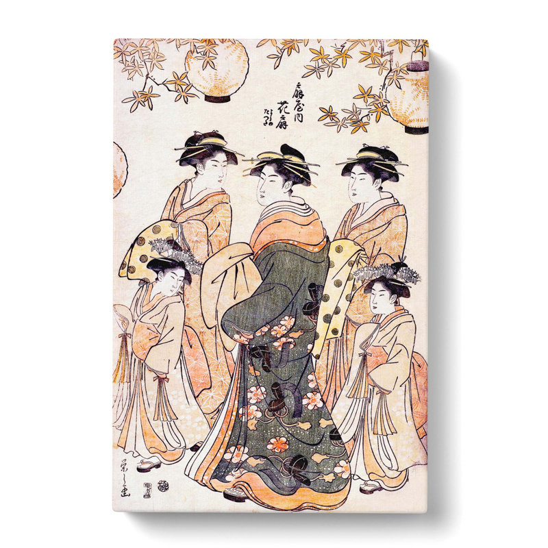 Women And Girls by Chobunsai Eishi - Wrapped Canvas Print, 50cm H x 35cm W x 3cm D