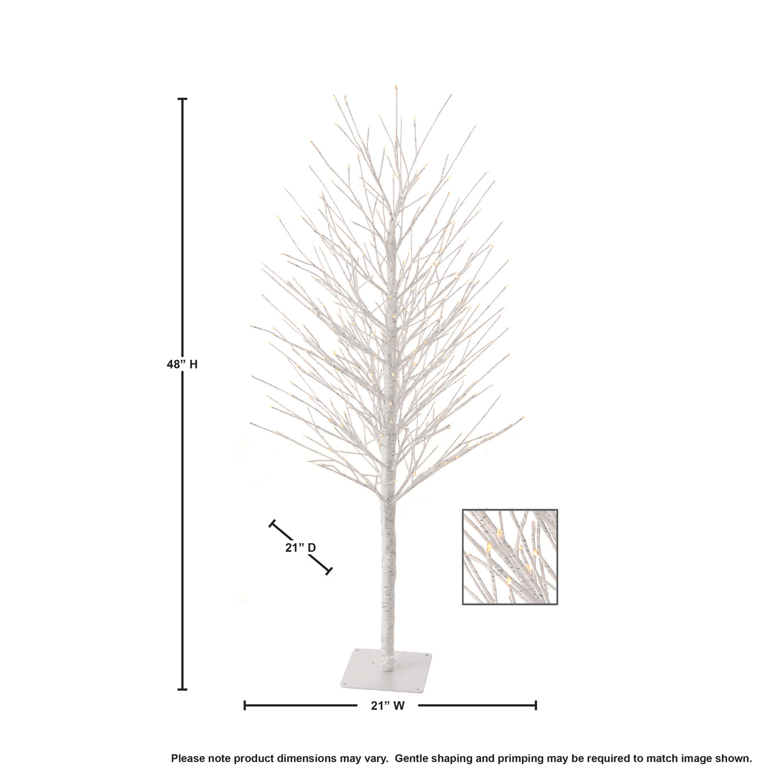 48" Led Birch Tree