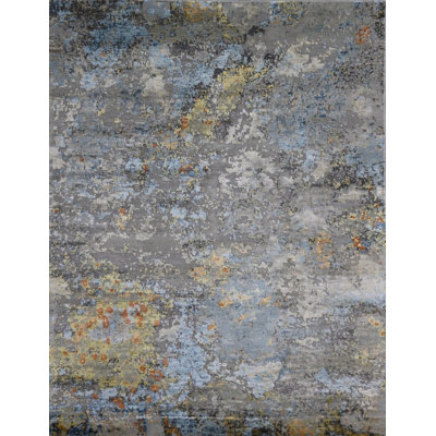 Contemporary One-of-a-Kind Rectangle 6'2" X 8'10" Hand Knotted Area Rug