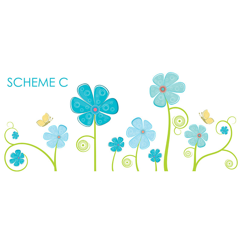 Décalcomanie murale fleur et papillon, Schéma C