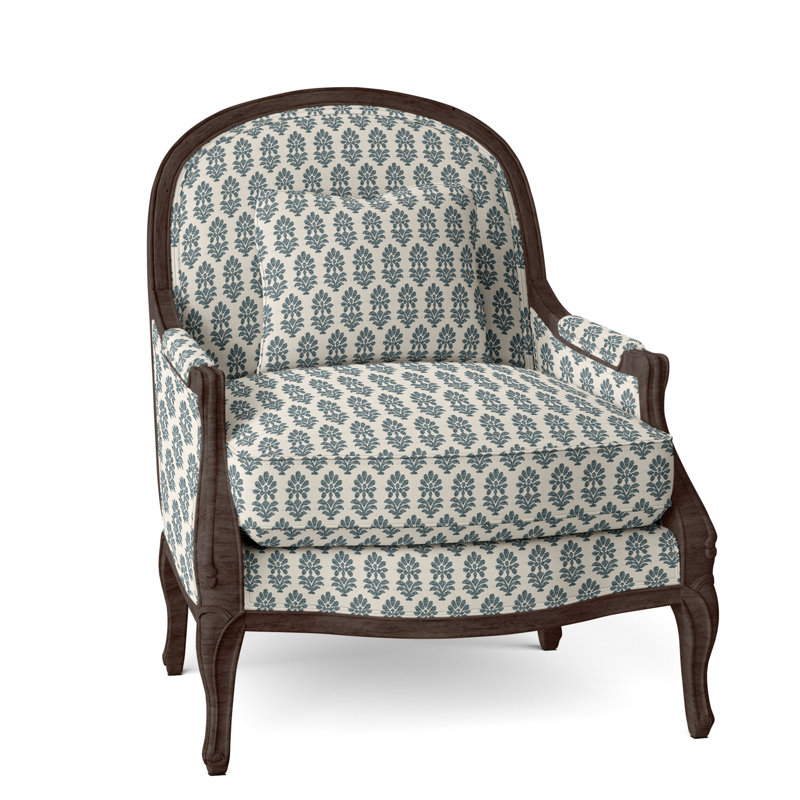 Fauteuil l 33,5 po Adair, Perigold Francine bleu fumée, Tabac