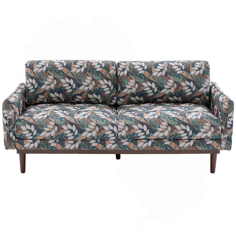 Calvera Modern Loveseat Sofa With Spacious Seating And Stitched Armrests, Green