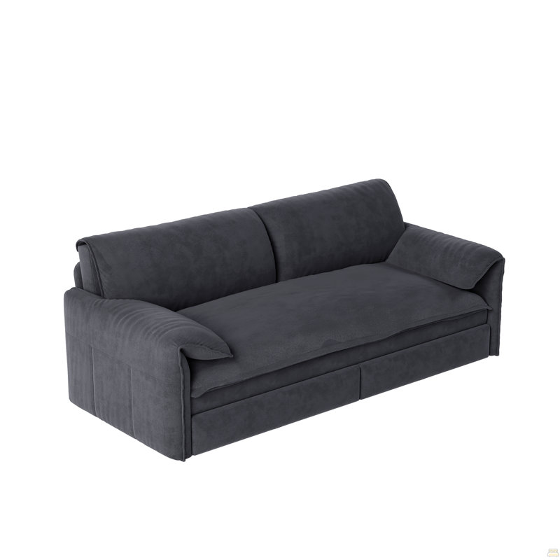 Canapé-lit gigogne 66 po, canapé-lit convertible 3 en 1 avec rangement latéral, Gris