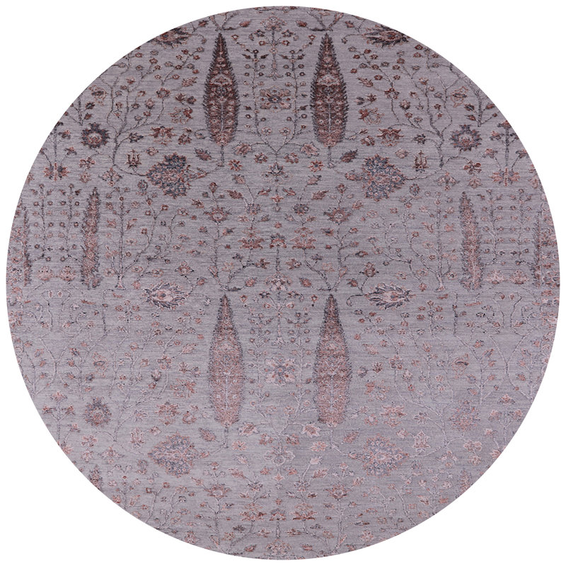 Tapis oriental brun / mauve Halbur, Rond 7 pi