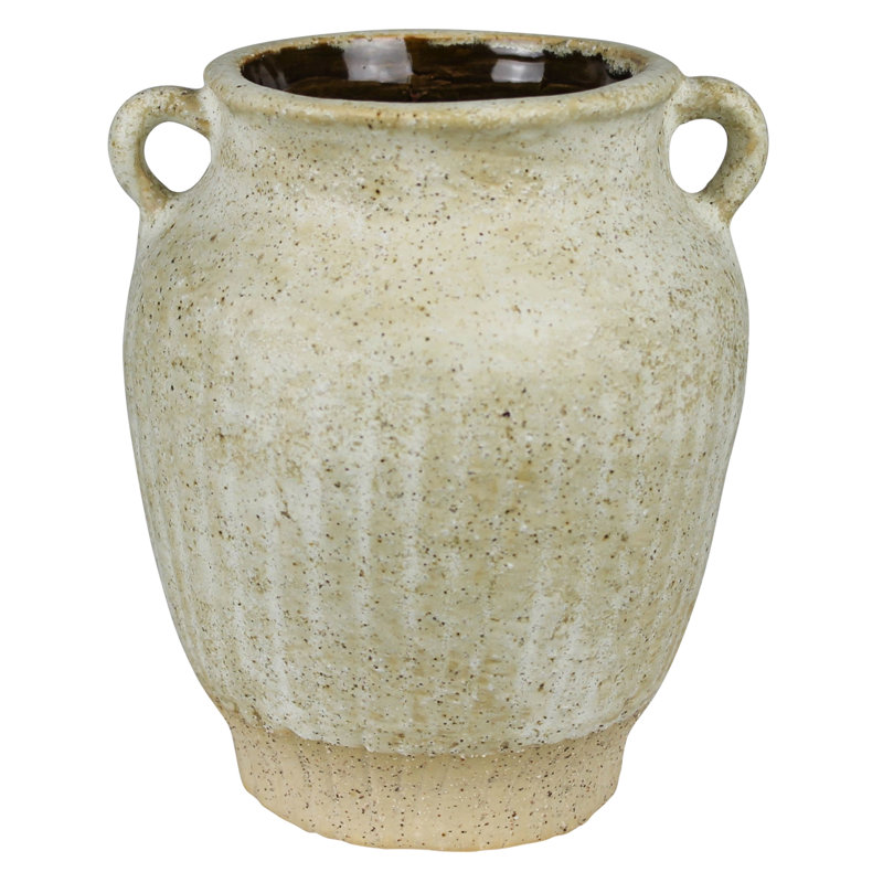 Umbria Pot With Handles, Ceramic, White