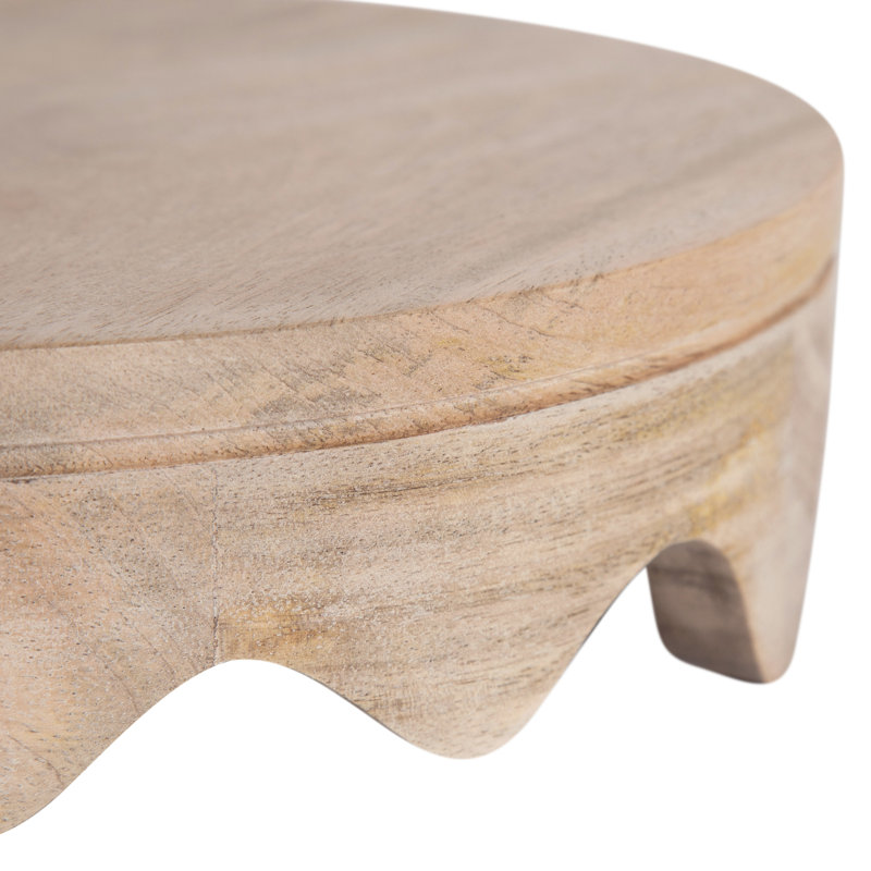 Plateau de service rond en bois Nara