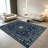 1PC Vintage Persian Medallion Navy Blue Floral area rugs for Living Room, Soft and Comfortable, Suitable for all seasons, easy-to-maintain, machine washable Indoor floor mat, Under Table Farmhouse suitable for dining table, bedroom, entryway,-129450684
