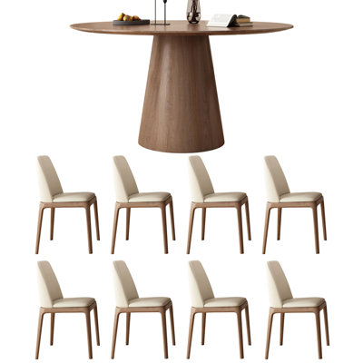 Combinaison de table et de chaises en bois massif rétro