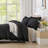 Andency Oversized King Ruffle Comforter Set 120x120, 3 Pieces Black Lightweight Fluffy Super King Bedding Set, Shabby Chic Famhouse All Season Bed Set for Girls Women-124610468-124610434