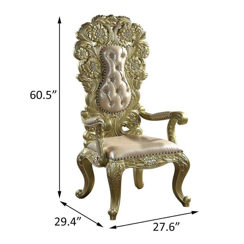 19'' H Tufted Faux Leather Upholstered Armchair