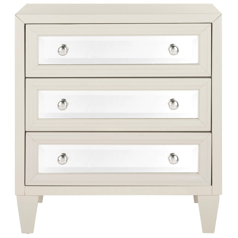Table de chevet Signild, Beige / blanc