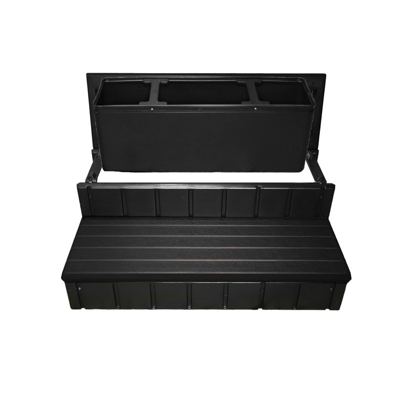 Confer Plastics 36" Storage Spa Steps Espresso, Black