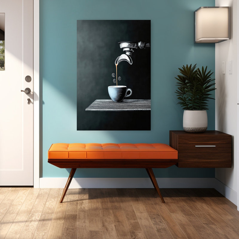 Tableau noir espresso pour art mural minimaliste, H 48 po x l 32 po