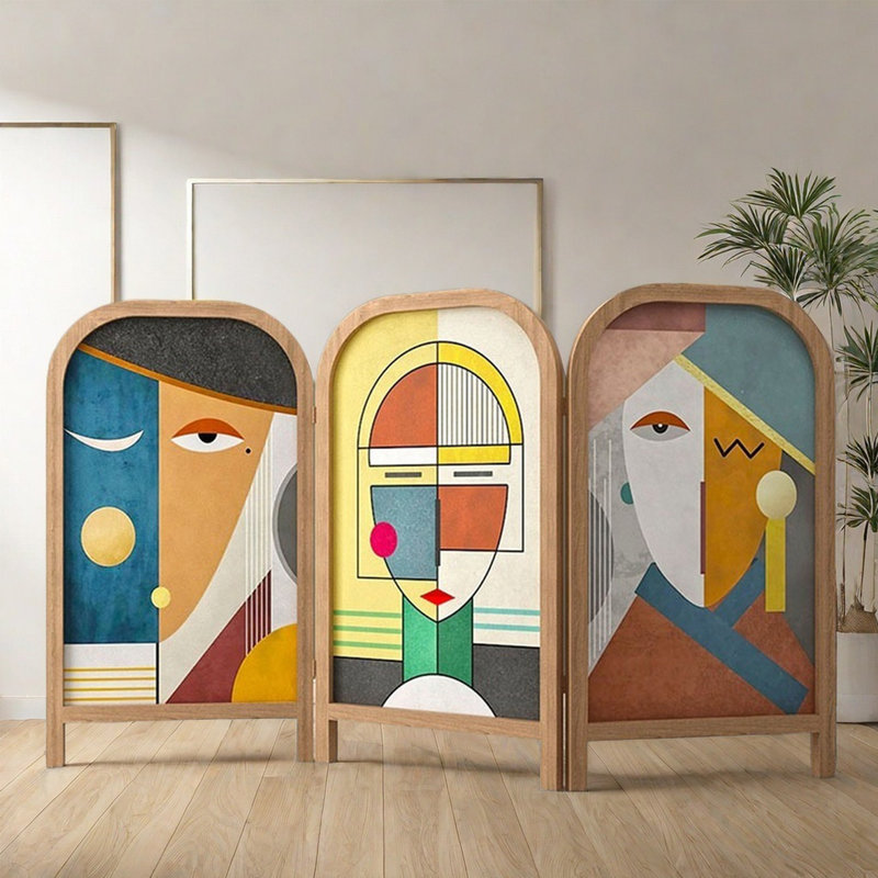 Minimalist Solid Wood Abstract Art Screen