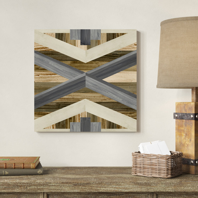 «Geometric Inlay III» par June Erica Vess, reproduction d'art sur toile, H 20 po x l 20 po, Toile tendue