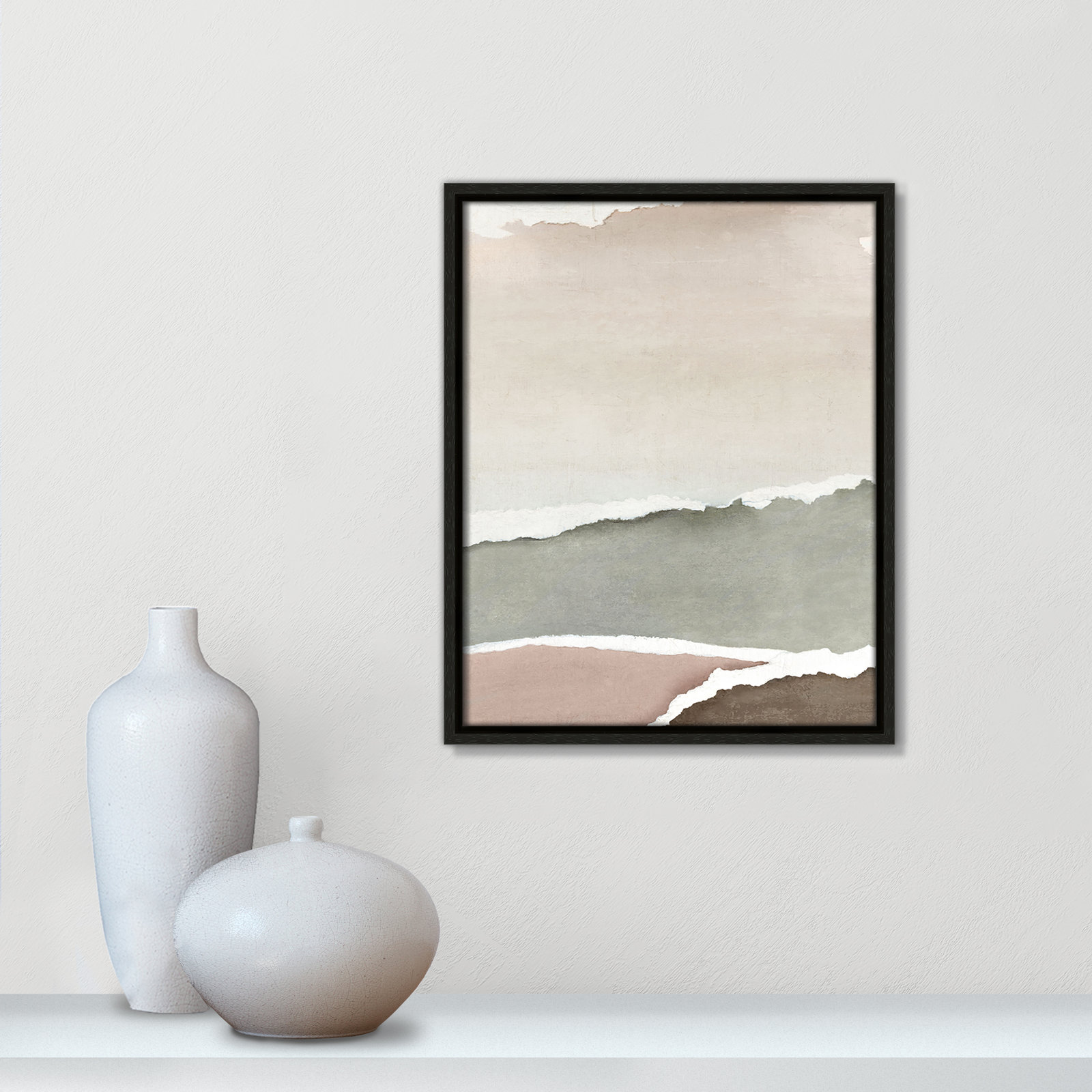 Torn Whispers II Print by Emma Peal, 15.5" H x 12.5" W, Espresso Floater