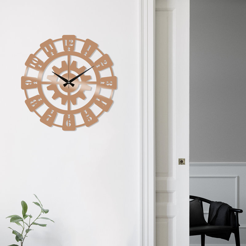 Zetilla Metal Wall Clock, Copper