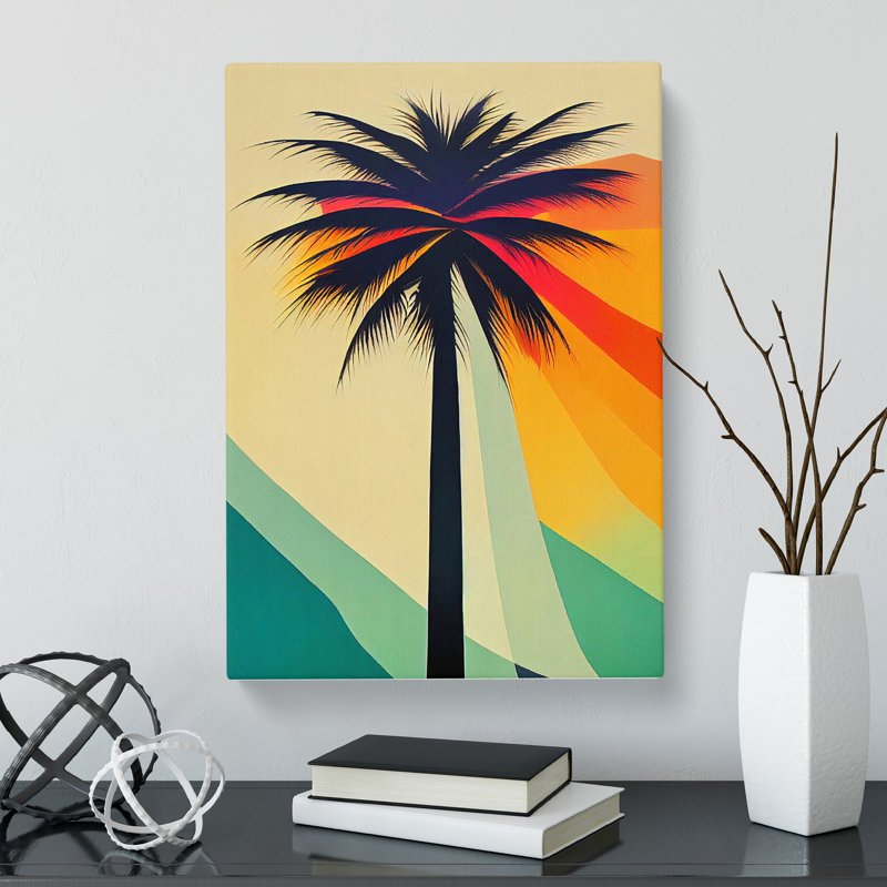 CAN-V0523-1712X Palm Tree Retro - Wrapped Canvas Print, 60cm H x 40cm W