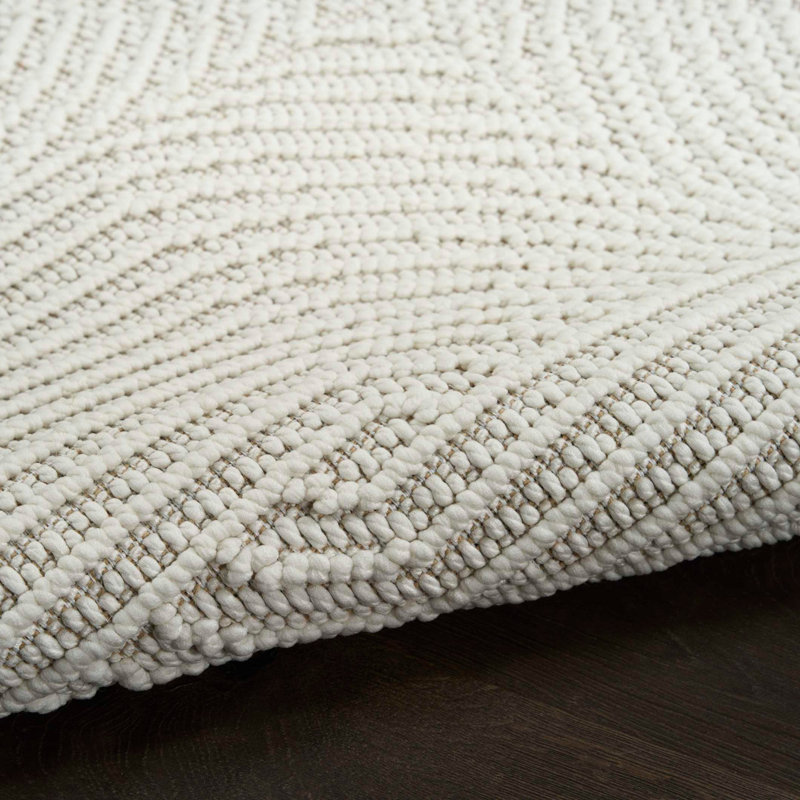 Tapis d'intérieur moderne ivoire Coedy, Rectangle 5 pi 3 po x 7 pi