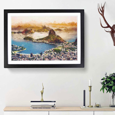 Skyline of Rio De Janeiro in Brazil in Abstract - Picture Frame Graphic Art Print