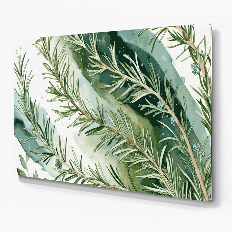 «Botanical Rosemary Beige», art mural en métal, H 12 po x l 18 po