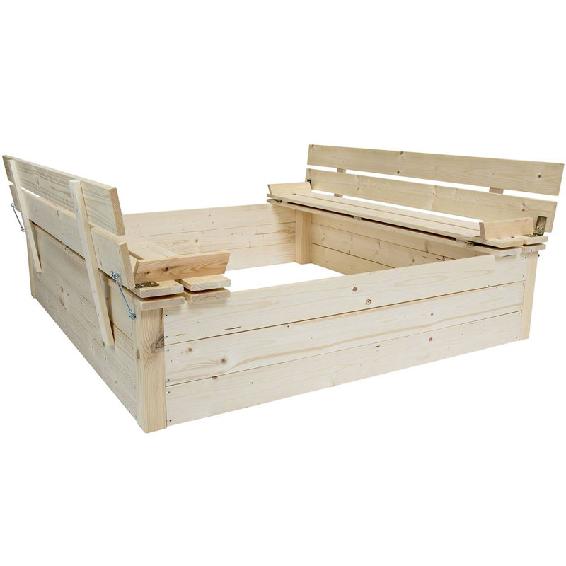 Charles Bentley 124cm x 29cm Solid Wood Sandbox with Cover