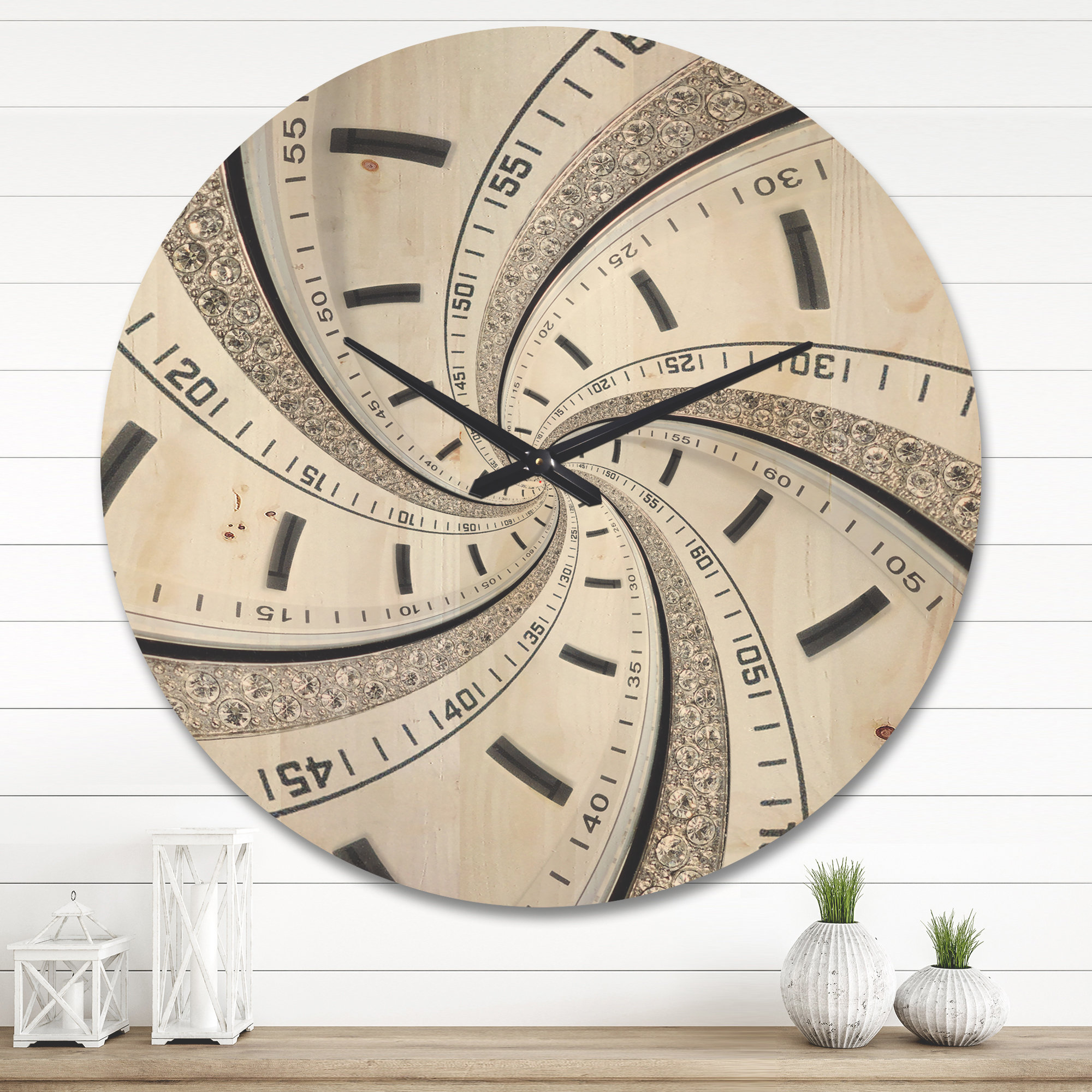 Vortex Clock East Urban Home Swirled Time Vortex - Modern Wood Wall Clock | Wayfair