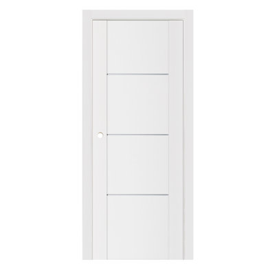 Porte intérieure moderne laminée blanc doux Stile 006