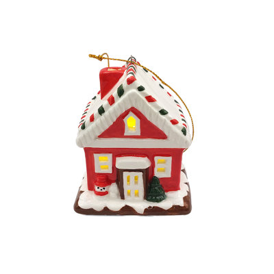 Ornement de Noël en céramique - Mini maison de Noël par F07N7-11