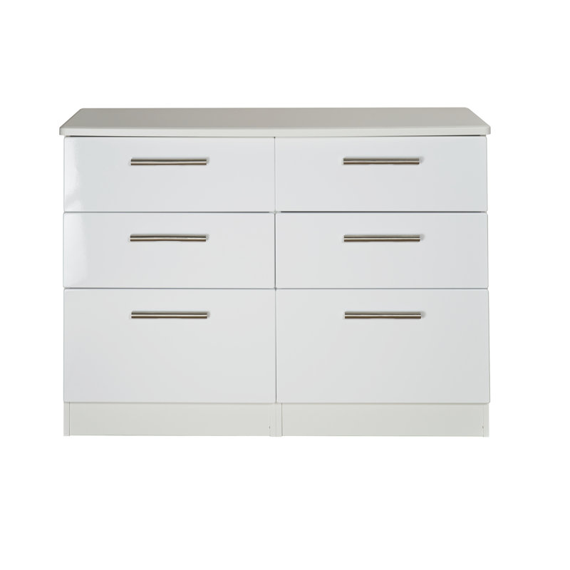 Fully Assembled Yvette 6 Drawer Chest, White