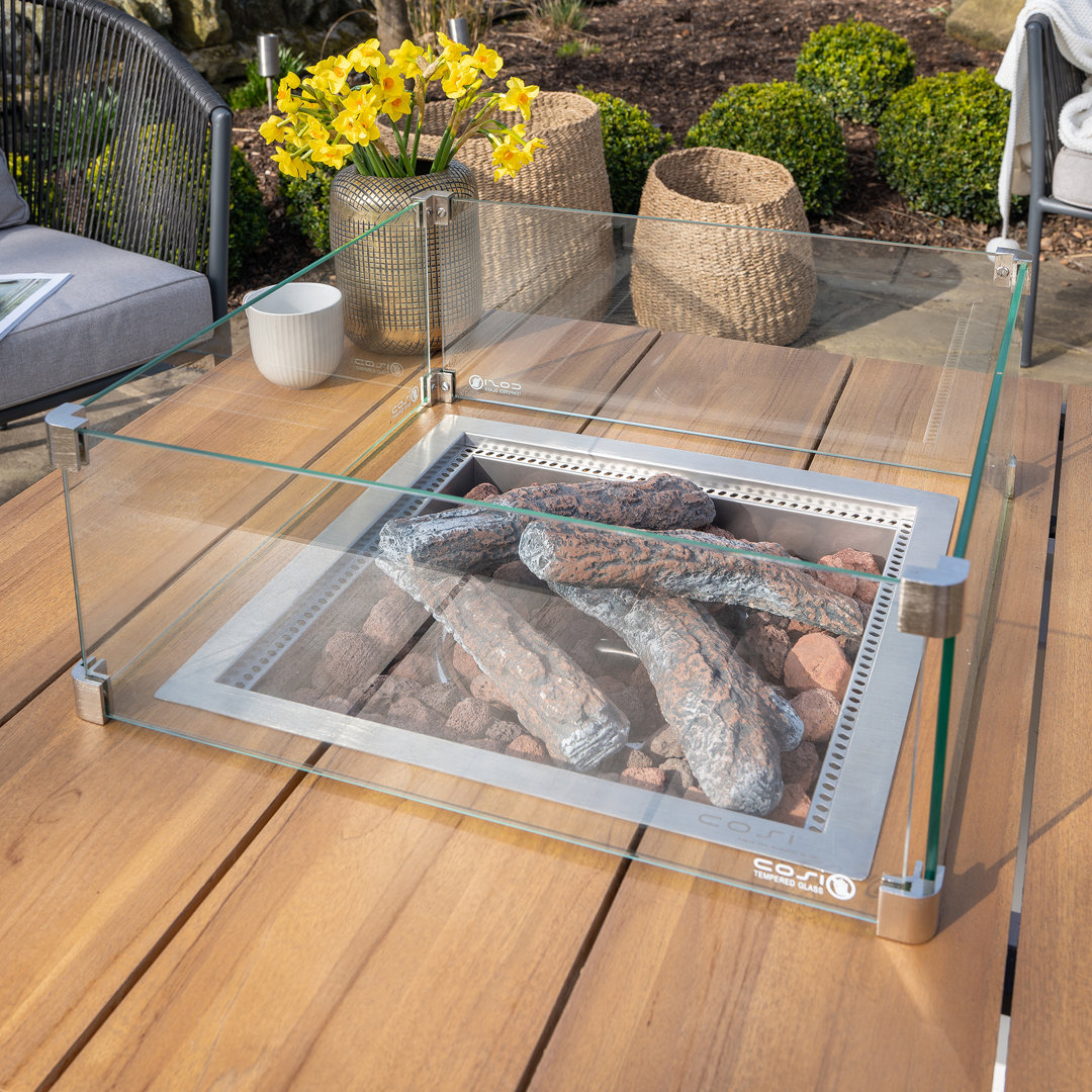 Himanshu Round Douglas Fir Wood Propane Smokeless Fire Pit Table with Hidden Fuel Tank