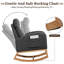 Chaise berçante confortable 27,7 ", chaise berçante, chaise berçante d'appoint pour chambre de bébé, gris foncé