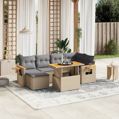  Ensemble de canapé de jardin beige