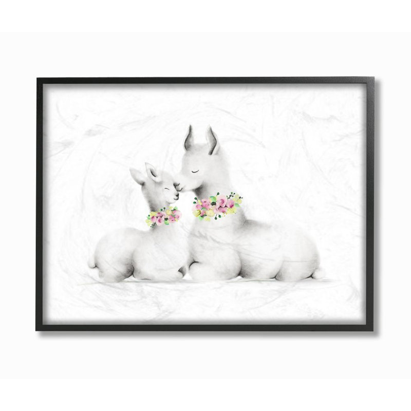 Décoration murale mignonne avec enfants Witherspoon, H 11 po x l 14 po x P 1,5 po, Giclée encadrée noir minuit