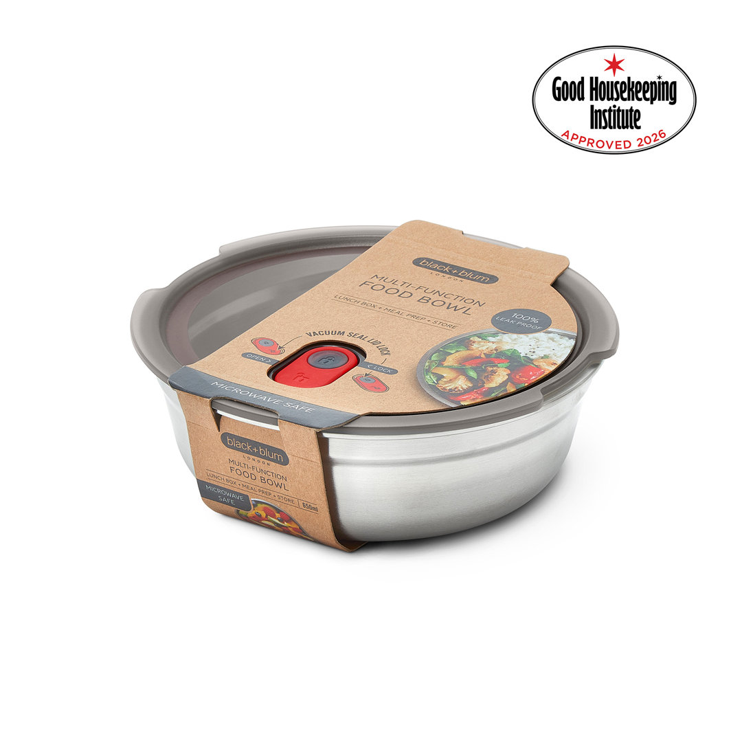 Black + Blum Unisex Multicolor Steel Food Bowl Small Grey & Red - Image 3