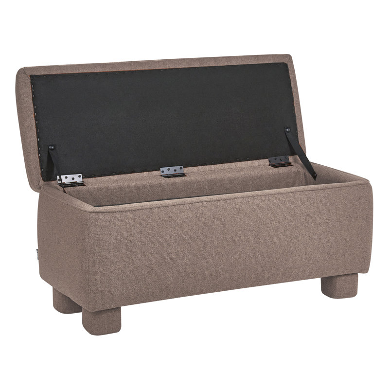 Fabric Upholstered Storage Bench, Taupe
