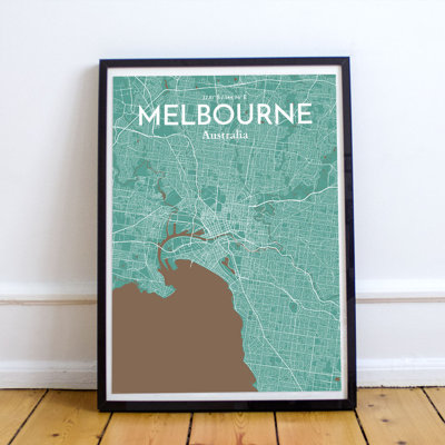 Melbourne City Map - No Frame Print