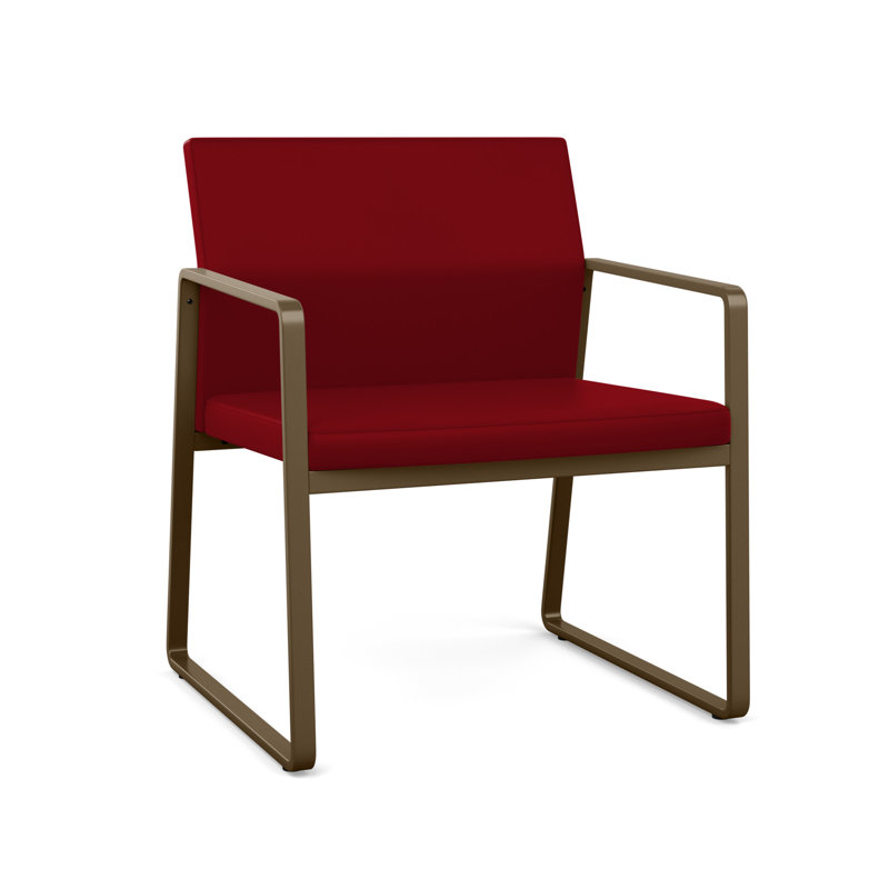 Chaise d'invité surdimensionnée Gansett, Bronze, Vinyle Patriot Plus Bordeaux