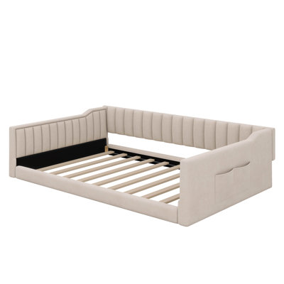 Upholstery Daybed And Side Storage Pocket