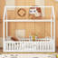 Lit en bois avec clôture et porte-50417481
