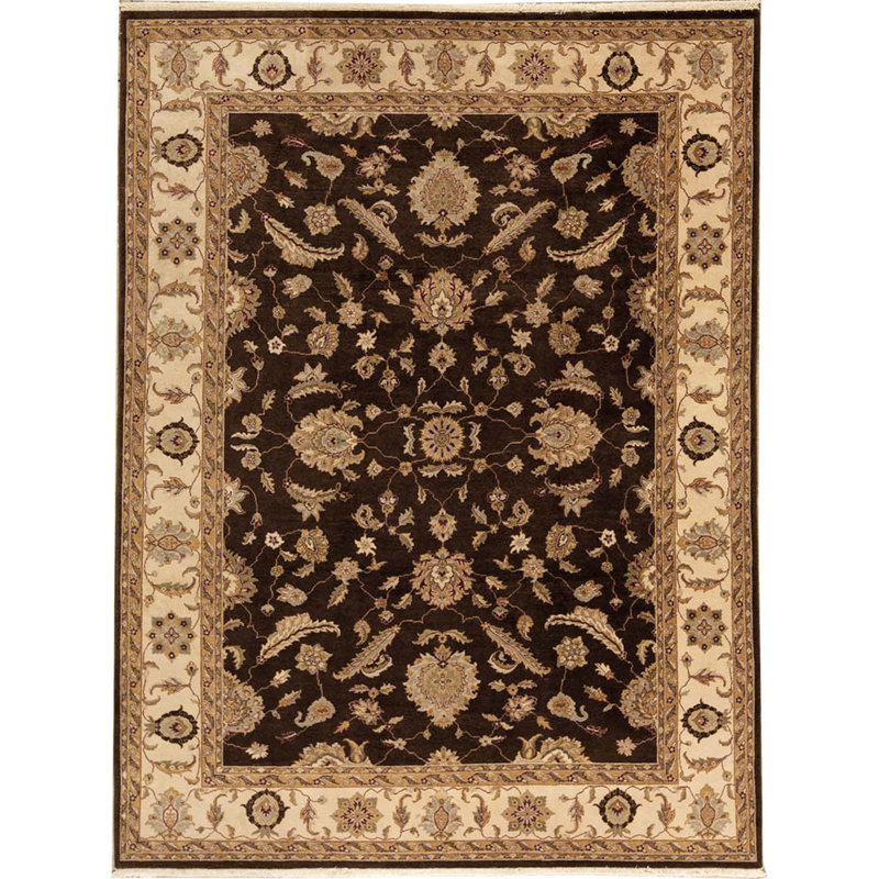Tapis bleu clair et brun noué à la main de haute qualité