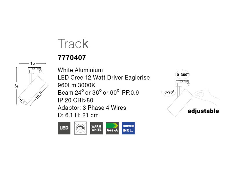  Track Head, White