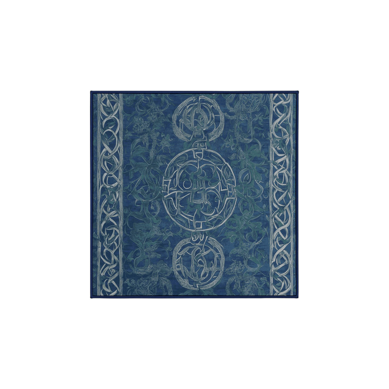 Machine Washable Gray Area Rug, Square 5'