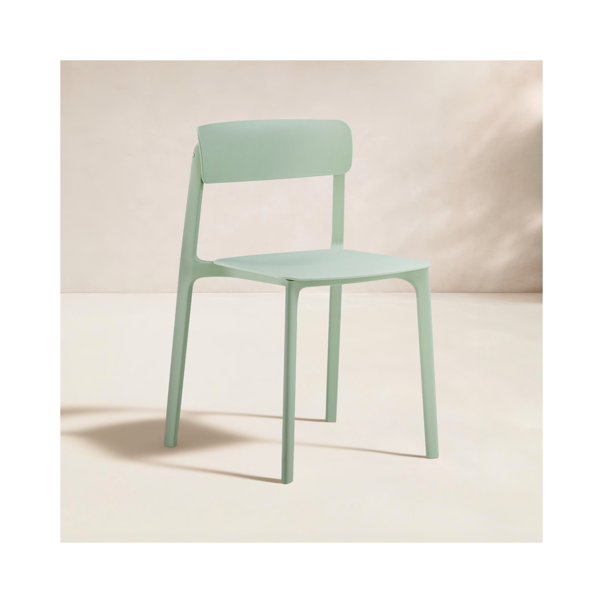 Vowa Stacking Patio Dining Side Chair, Mint