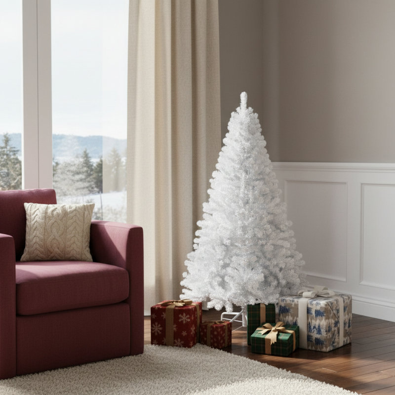 5' White Full Pine Christmas Tree
