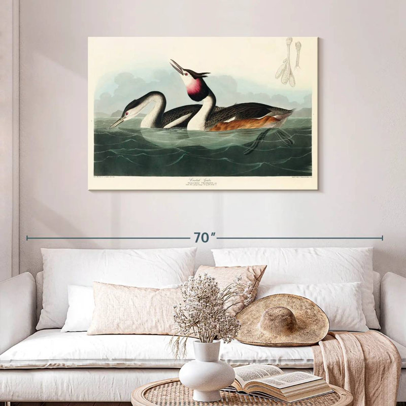 Brampt Crested Grebe, 30" H x 45" W